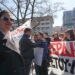 Λάρισα: Ο Νίκος Πλακιάς και η Χρυσούλα Χλωρού στο μαθητικό συλλαλητήριο για τα Τέμπη
