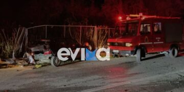 Εύβοια: Σφοδρή σύγκρουση δύο αυτοκινήτων