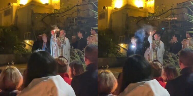 Κεφαλονιά: Ιερέας πέταξε δυναμιτάκια λίγο πριν από την Ανάσταση – Τα «άναψε» με το Άγιο Φως