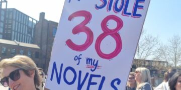 Συγγραφείς διαδήλωσαν μπροστά τα γραφεία της Meta κατά της «κλοπής» των έργων τους από την Τεχνητή Νοημοσύνη