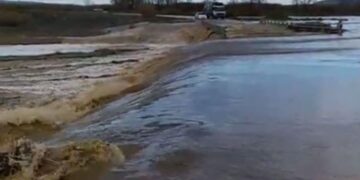 Διακοπή κυκλοφορίας σε τμήμα του επαρχιακού δικτύου του δήμου Λαγκαδά λόγω υπερχείλισης υδάτων