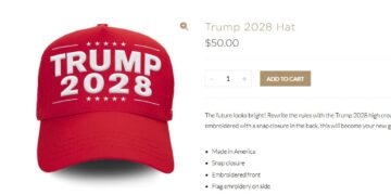Καπελάκια «Trump 2028» διαθέσιμα στο ηλεκτρονικό κατάστημα του Ντόναλντ Τραμπ