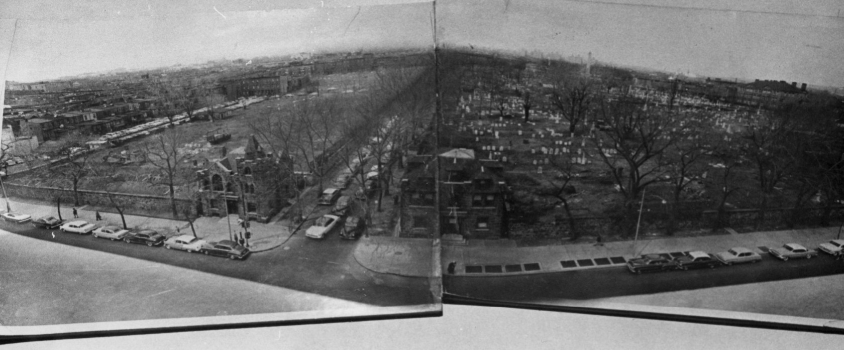 Φωτογραφίες του 1950 με πανοραμική λήψη του κοιμητηρίου Monument. Φωτογραφία: Special Collections Research Center, Temple University Libraries