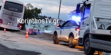 Παρ’ ολίγον τραγωδία στο Ξυλόκαστρο: Καθίζηση υπέστη ο δρόμος την ώρα που πέρναγε λεωφορείο στην Ε.Ο. Πατρών