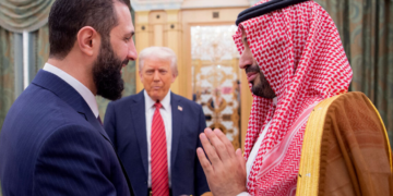 Warm atmosphere at the Trump, al-Saraa, and Bin Salman meeting in Saudi Arabia – Erdogan also participated via phone