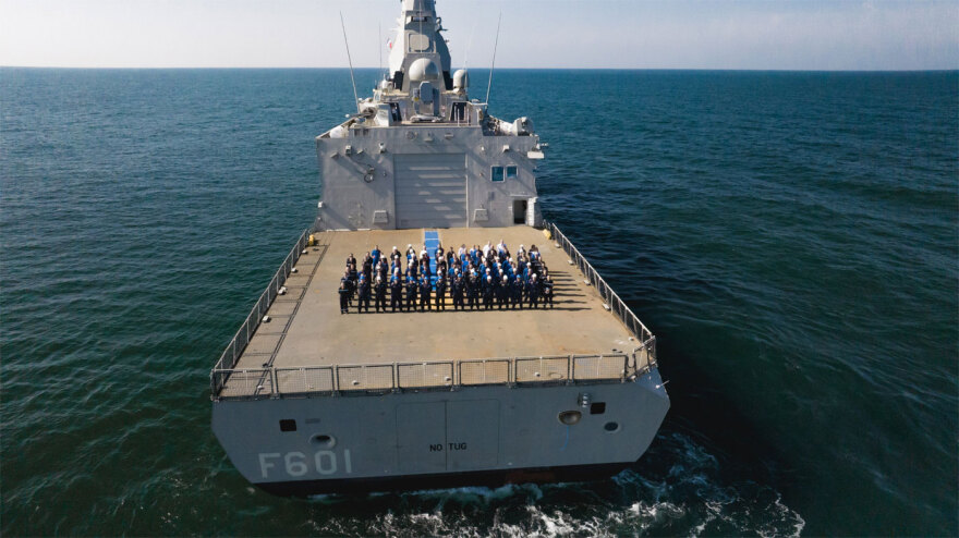 The frigate 'Kimon' out at sea for trials - See photos of the first Greek Belharra in motion