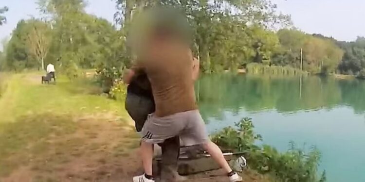 Χάος σε λίμνη με κλωτσοπατινάδα μεταξύ παράνομου ψαρά και αστυνομικών