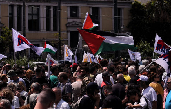 Αθήνα: Πορεία αλληλεγγύης στον λαό της Παλαιστίνης προς την πρεσβεία του Ισραήλ