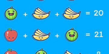 Mπορείτε να υπολογίσετε τις αξίες των φρούτων και να βρείτε την λύση σε 18 δευτερόλεπτα;