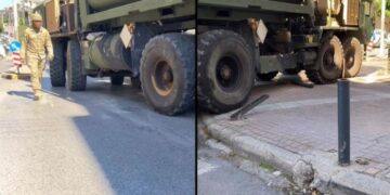 Θεσσαλονίκη: Αμερικανικό στρατιωτικό όχημα… σαρώνει τα πάντα στο διάβα του