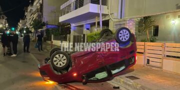 Τροχαίο με ανατροπή ΙΧ έπειτα από σφοδρή σύγκρουση