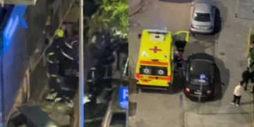 Βίντεο λίγα λεπτά μετά την έκρηξη κοντά σε τράπεζα