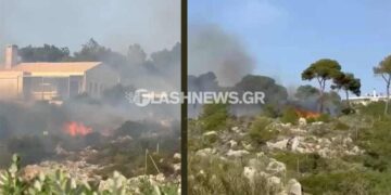 Φωτιά σε χορτολιβαδική έκταση στα Χανιά