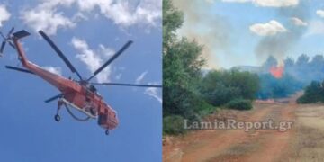 Ριτσώνα: Η φωτιά εξαπλώθηκε λόγω των ανέμων – Ενισχύθηκαν οι δυνάμεις της Πυροσβεστικής