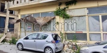 Ηράκλειο: Κατέρρευσε τμήμα ημιτελούς κτιρίου στις Μεσαμπελιές – Από θαύμα δεν υπήρξαν θύματα
