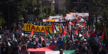 Αθήνα: Πορεία υπέρ της Παλαιστίνης για τα 77 χρόνια από τη Νάκμπα