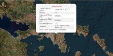 Σεισμός τωρα στην Αγία Παρασκευή