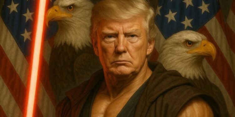 Ο Λευκός Οίκος παρουσίασε τον Τραμπ ως ήρωα του Star Wars με κόκκινο φωτόσπαθο