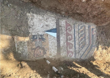 Έκαναν υπόγεια έργα και ανακάλυψαν τυχαία ένα εντυπωσιακό αρχαίο μωσαϊκό κάτω από μία λεωφόρο