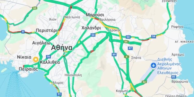 LIVE η κίνηση: Μποτιλιάρισμα σε Κηφισό και Αττική Οδό