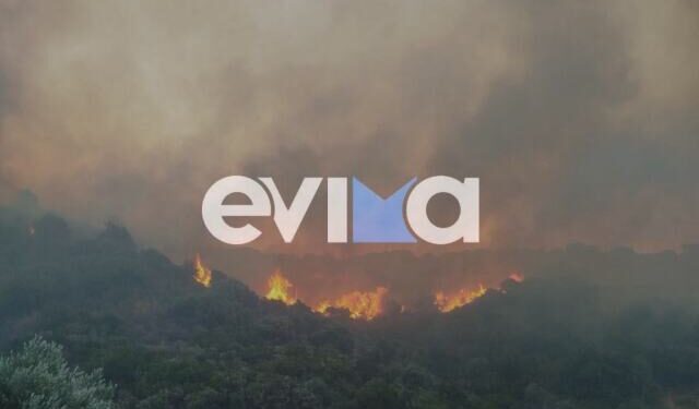 Big fire in Evia: Forest area burning – Hotel evacuated and 112 sent