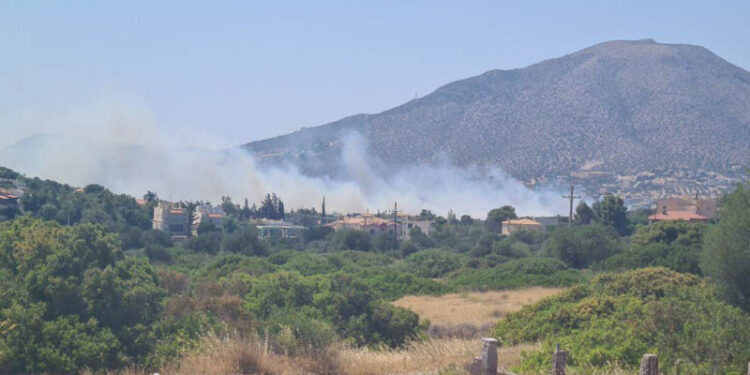 Ανάβυσσος: Χωρίς ενεργό μέτωπο η φωτιά – Δίπλα στα σπίτια έκαιγαν οι φλόγες