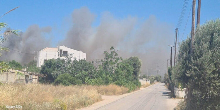 Φωτιά στην Ανάβυσσο – Επιχειρούν και εναέρια μέσα