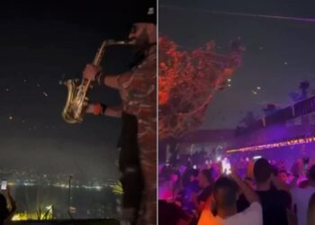 Λίβανος: Πάρτι σε ταράτσα με φόντο πυραύλους να διασχίζουν τον ουρανό